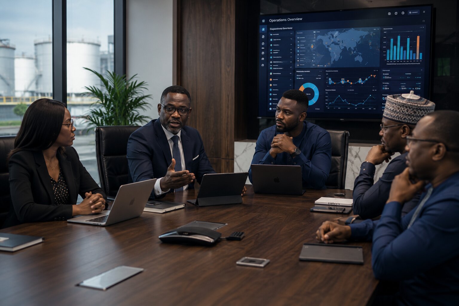 Illustrative professional team discussion